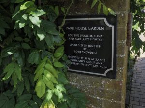 Park Hose Sensory Garden commemorative plaque
