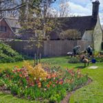 A colourful flowerbed at the park entrance